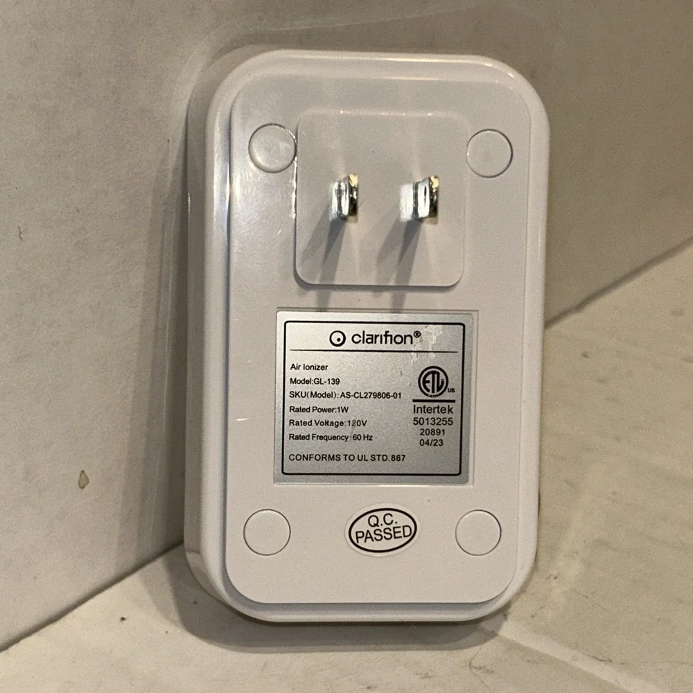 Clarifion GL-139 Air Ionizer, Filterless Plug-In Negative Ion Generator B4